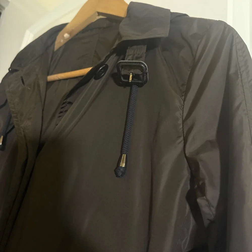 Aquascutum London Brown Long Packable Hooded Rain Coat Womens Size Small - Picture 6 of 15